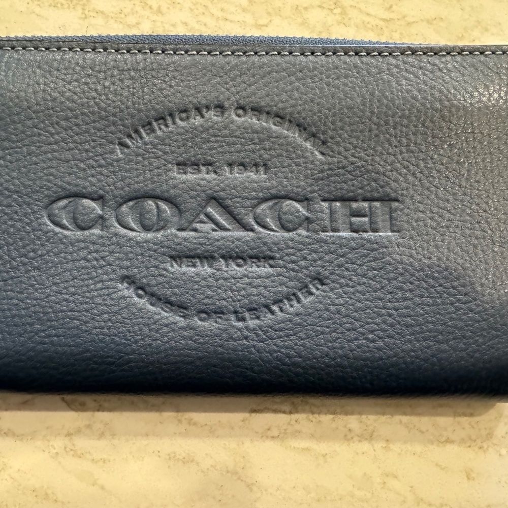 Coach Deep Blue Accordion Long Wallet - Picture 3 of 15